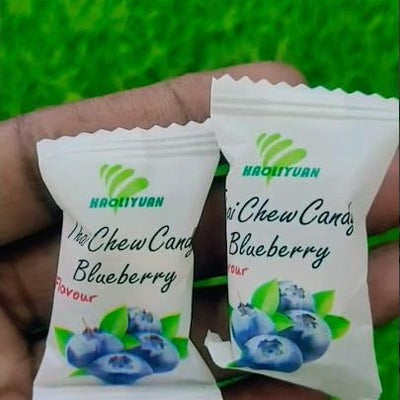 3x Haoliyuan Thai Chew Candy Blueberry Flavoured Candy - 350gm each - 300pcs total - Pack of 3