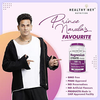 HealthyHey Nutrition Magnesium Citrate-120 Vegetable Capsules