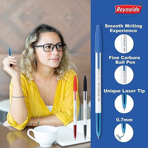 Reynolds 045 0.7mm Ball Pen - 5 Blue, 5 Black, 5 Red, Pack of 15