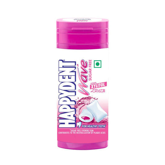 8x HappyDent Wave, Xylitol Sugarfree Fruits Flavour, Bubble Gum Pocket Bottle, Pack of 8 - 28.9 g each
