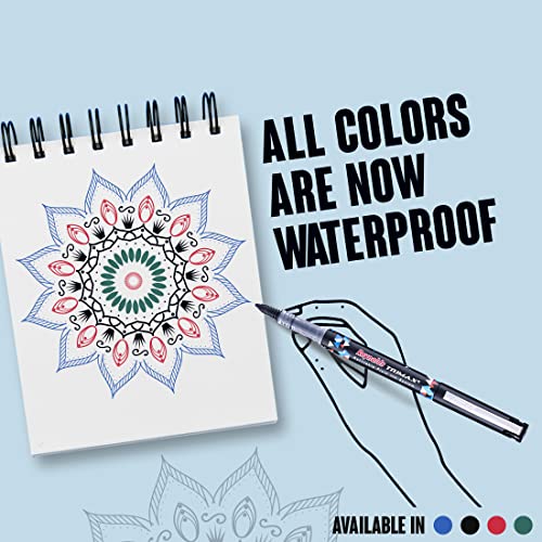 Reynolds Trimax 0.5mm Gel Pen - 2 Blue, 1 Black, 1 Red & 1 Green, Pack of 5