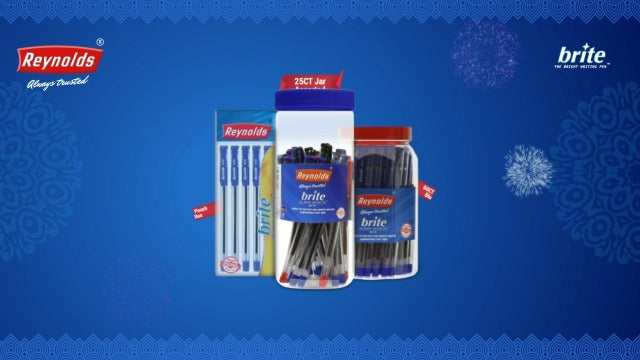 Reynolds Brite 0.7mm Ball Pen - Blue Ink, Pack of 15