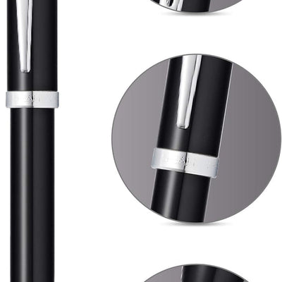 Sheaffer Gift 100 9338 Glossy Black Ballpoint Pen with Chrome Trim | Signature Ball Pen