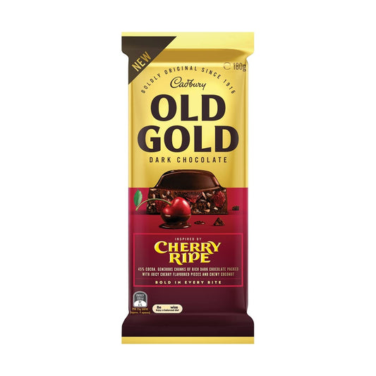 Cadbury Old Gold Cherry Ripe Dark Chocolate, 180 g
