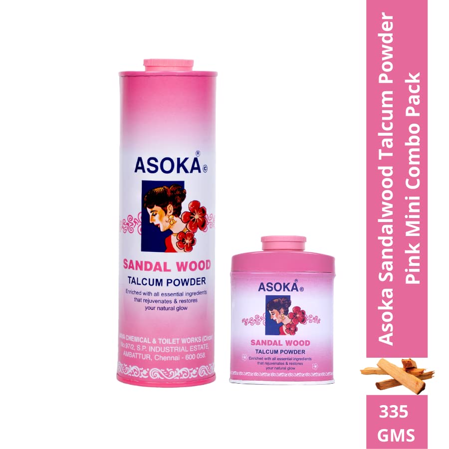 Asoka-c Sandalwood Talcum Powder 300g & 35g [Combo Pack]