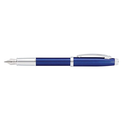 Sheaffer Gift 100 Glossy Blue Fountain pen with Chrome Plated Trim | Fountain Pen Medium Nib | Pen Set for Gift