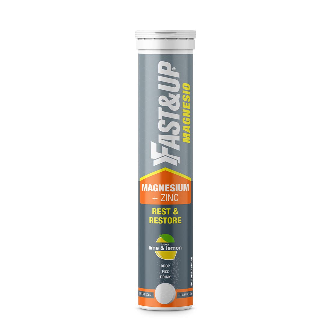 Fast&Up Magnesio - Restful Sleep Supplement - Magnesium & Zinc (20 Effervescent Tablets, Lime & Lemon Flavor)