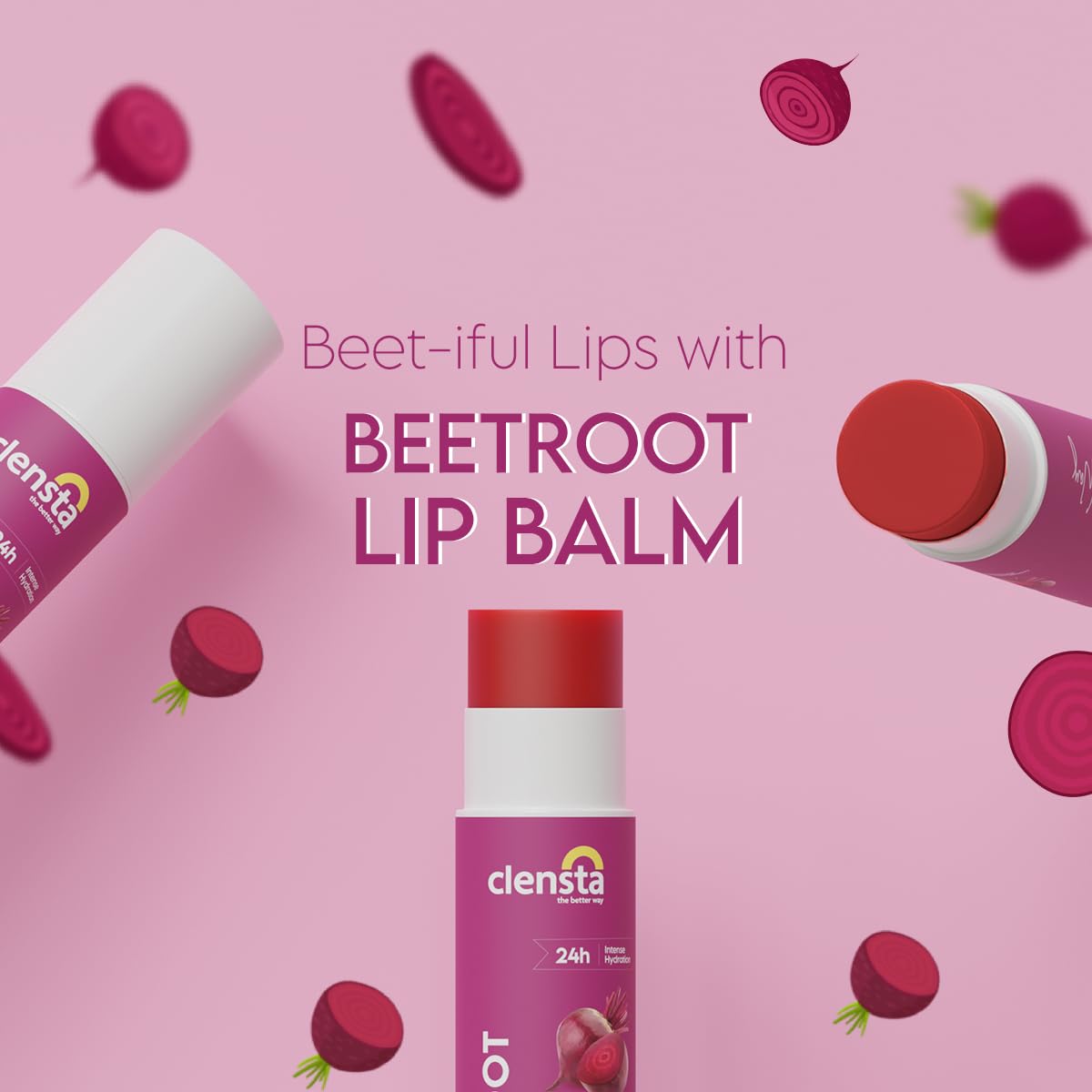 Clensta Beetroot Lip Balm With Hyaluronic Acid Spf 30 With Beetroot & Hyaluronic Acid For Moisture, Hydrates & Lightens Dark Lips For Women & Men 5gm