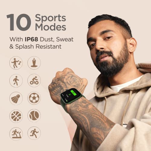 boAt Wave Style Smart Watch with 1.69" Square HD Display, DIY Watch Face Studio, Coins,HR & SpO2 Monitoring,7 Days Battery Life, Crest App Health Ecosystem, Multiple Sports Modes(Olive Green)
