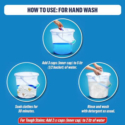 Robin 500ml Fabric Whitener Bleach | Makes Whites Whiter | Removes Tough Stains