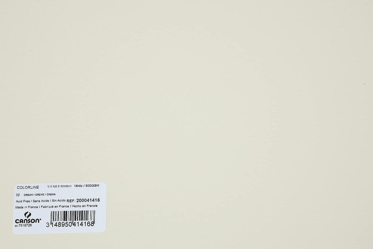 Canson Colorline 300 GSM Grainy 50 x 65 cm Coloured Drawing Paper Sheets(Cream, 10 Sheets)