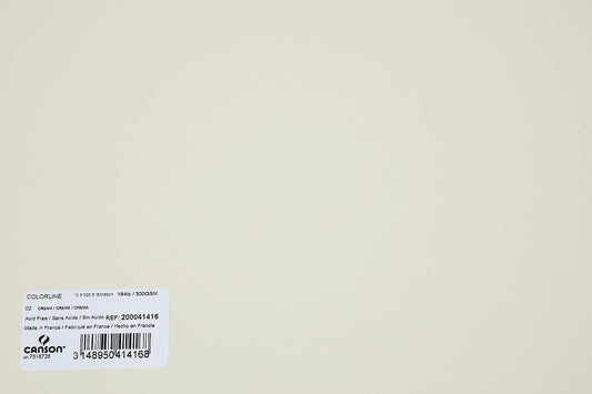 Canson Colorline 300 GSM Grainy 50 x 65 cm Coloured Drawing Paper Sheets(Cream, 10 Sheets)