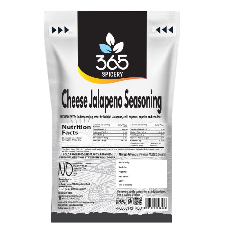 365 SPICERY Cheese Jalapeno Seasoning - 250 gm, Pouch