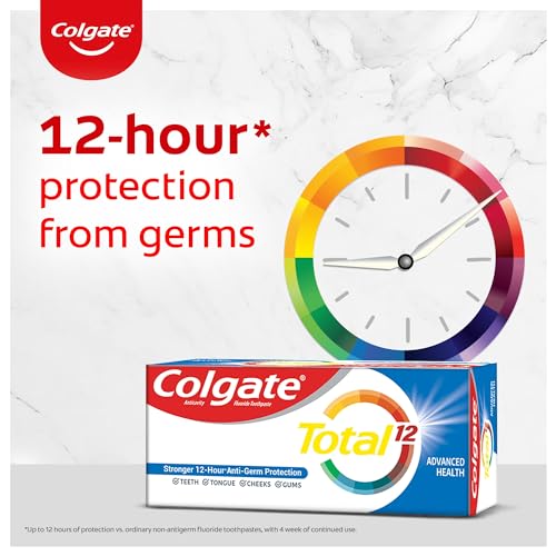 Colgate Total 300gm (2 x 150gm) Advanced Health Antibacterial Toothpaste, Tooth Paste with 12-Hour Anti-Germ Protection, Whole Mouth Health, World's No. 1* Germ-fighting Toothpaste (Combo Pack Offer)