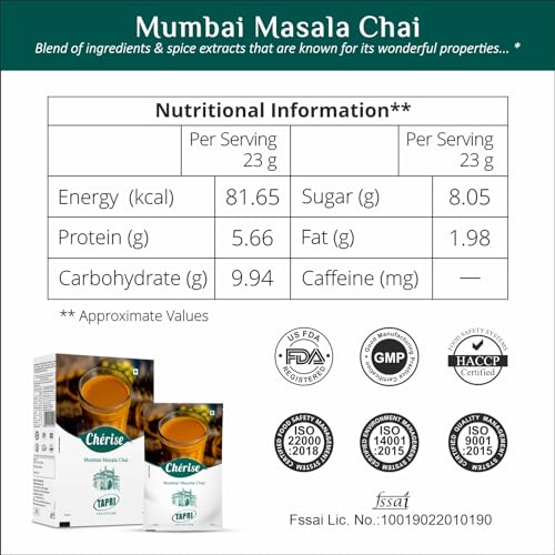 Cherise Tapri Premium Mumbai Masala Chai, Instant Tea Premix (23 g x 7 Sachets)