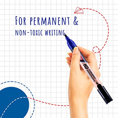 Reynolds HD permanent marker - Blue Ink, Pack of 10