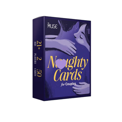 MYMUSE Naughty Card Game for Couples, 50 Cards, 4 Categories, Dare Together, Action-Based, Date Night Cards, Indoor Games, Perfect Gifting Idea for Birthday, Anniversary, Cute Gifts