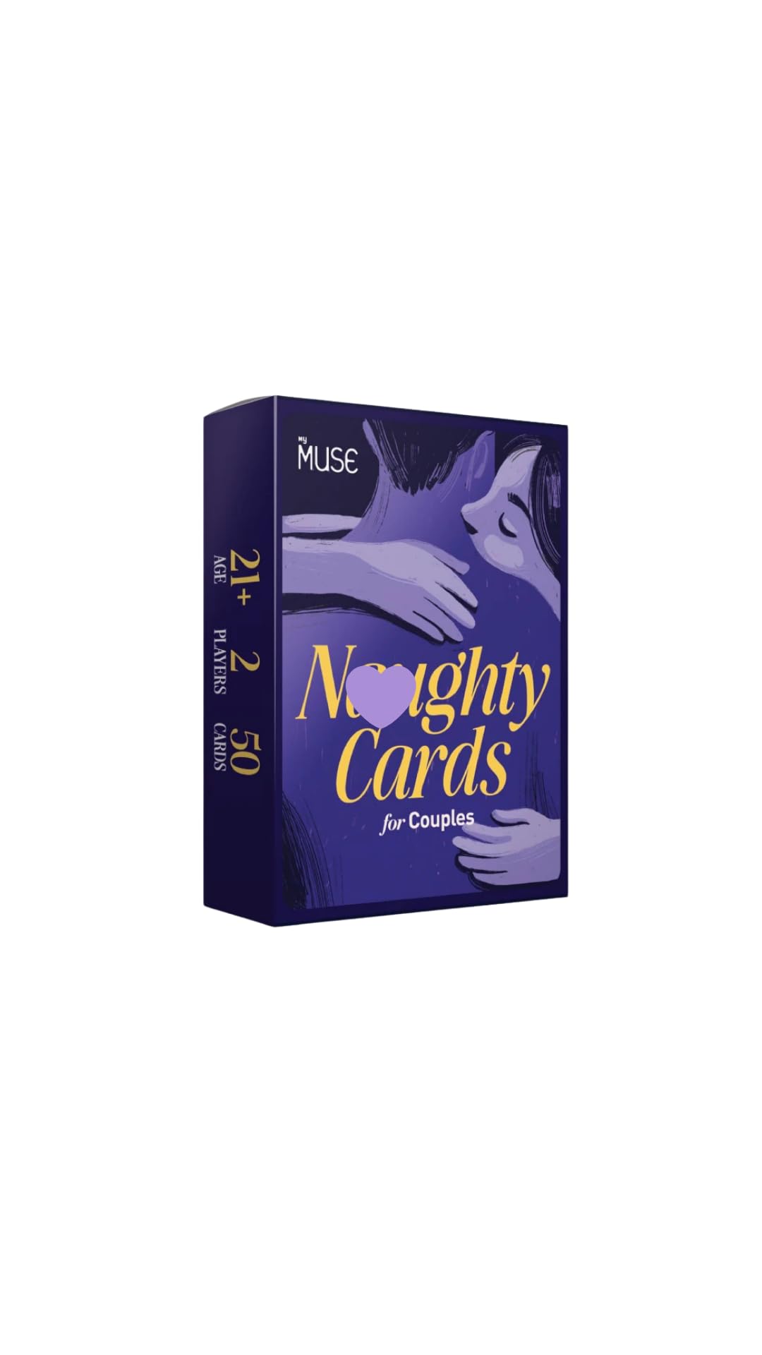 MYMUSE Naughty Card Game for Couples, 50 Cards, 4 Categories, Dare Together, Action-Based, Date Night Cards, Indoor Games, Perfect Gifting Idea for Birthday, Anniversary, Cute Gifts