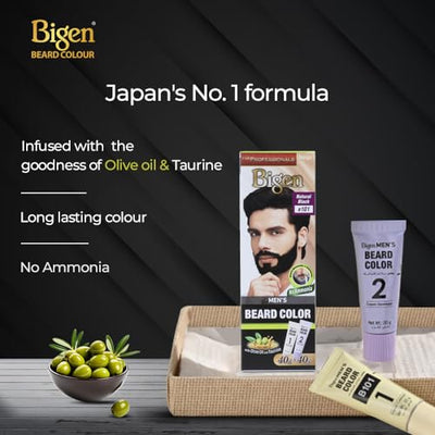 Bigen Professional Beard colour B103 Dark Brown| Leaves no Stains, 40g+40g