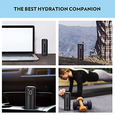 Borosil Stainless Steel Hydra Double Wall Vacuum Insulated Traveller Flask, (BLACK, 300 ml)