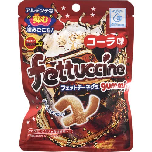 Bourbon Fettuccine Gumi Cola Flavor, 1.8 oz (50 g) | Pack of 3 | Made in Japan | Japanese Gummy