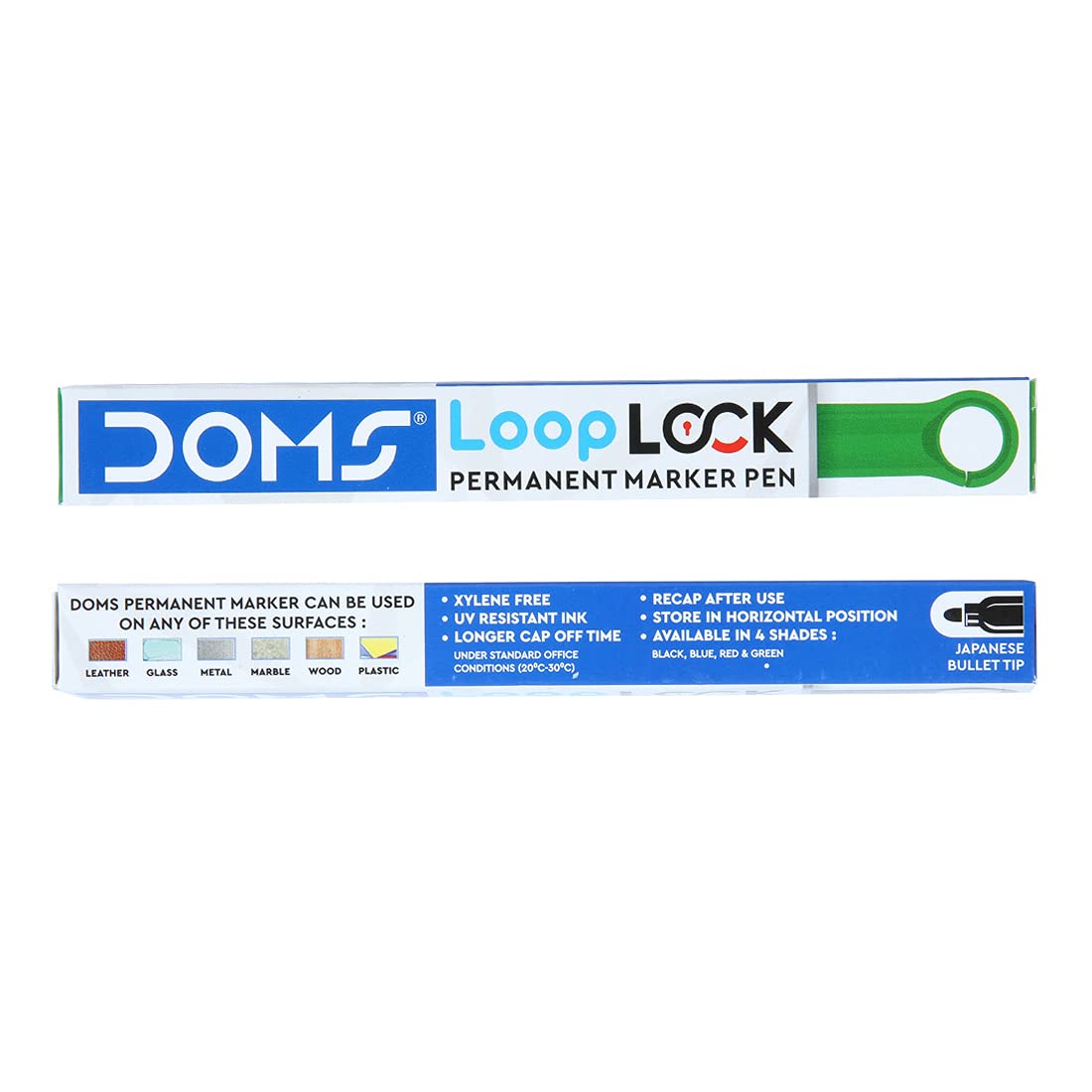 Doms Refilo Non-Toxic Hi-Tech Refillable Loop Lock Permanent Marker Pens