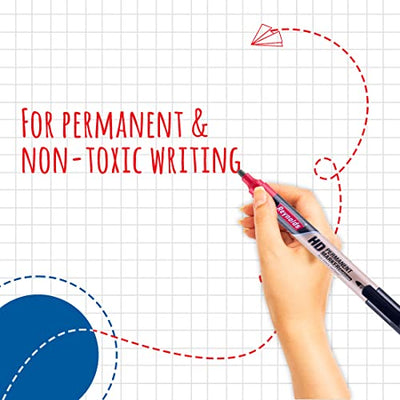 Reynolds HD permanent marker - Red Ink, Pack of 10