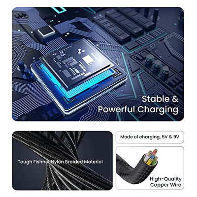 Ambrane Type-C To Lightning Cable, 22.5W Fast Charging, L Shape for Easy Holding, 480Mbps Data Sync, PD Technology, Braided Cable for iPhone, iPad, Macbook, iMac and Airpods - 1.2m (ABLTLS-12 Black)