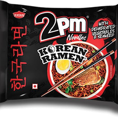 2PM - Korean Ramen Noodles - Including Dehydrated Vegetables & Seaweed - Instant 2X Spicy- Pack of 1,500 Gm