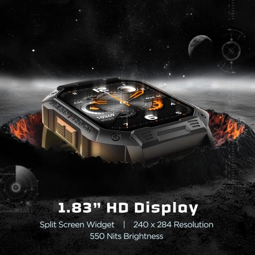 boAt Wave Armour with 1.83 HD Display, Bluetooth Calling, Rugged Design, HR, SpO2 & Sleep Monitoring, Multiple Sports Modes, Multiple Watch Faces(Olive Green with Silver Dial)