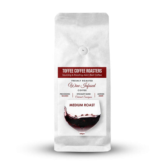 Cabernet Sauvignon Wine Barrel Aged Coffee | Toffee Coffee Roasters | Arabica Freshly Medium Roast | Coffee Notes: Fine Red Grapes and Wine (Decoction Coffee Maker, 250gm)