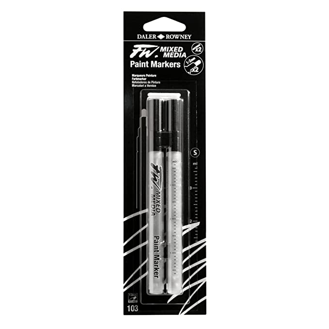 Daler-Rowney Fw 1-2Mm Mixed Media Paint Marker Set (2 X Small Barrels- Round Nibs)