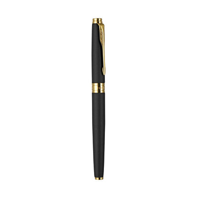 Parker Aster Matte Black Roller Ball Pen with Wallet ( Gold Trim)