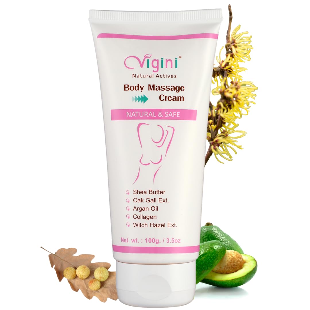 Vigini Natural Actives Bosom Body Massage Cream for Women Health Suplement, Fenugreek Witch Hazel Ext, Avocado Moroccan and Argan Oil for Sulphate Paraben Free