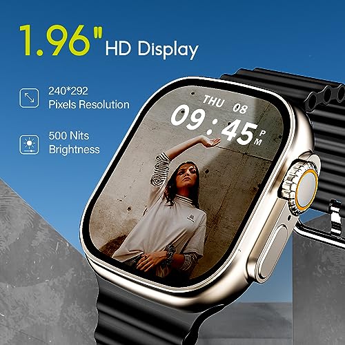 boAt Wave Elevate Smart Watch with 1.96" Display, BT Calling, Functional Crown, AI Voice Assistant, Built-in Game, HR & SPO2 Monitoring and Stress Monitoring, IP67(Active Black)