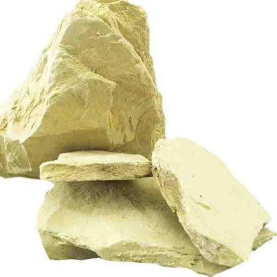 Natural Multani Mitti Stone Form, Fuller's Earth/Calcium Bentonite Clay for All Skin Type | (Multani Mitti Stone 849 Gram)