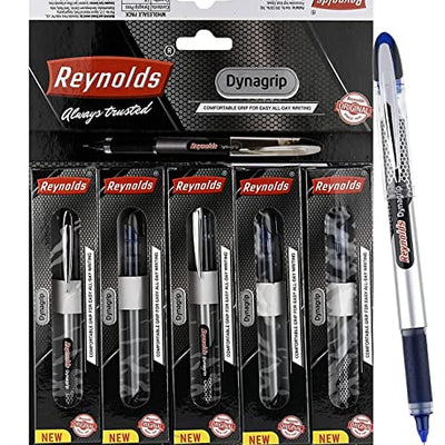 Reynolds Dynagrip 0.7mm Ball Pen - Blue Ink, Pack of 5