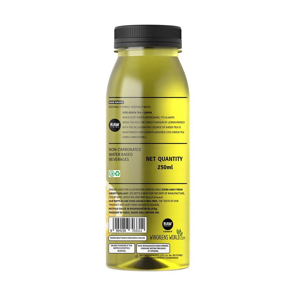 Raw Pressery Iced Green Tea Lemon 250 ML (Pack of 6)