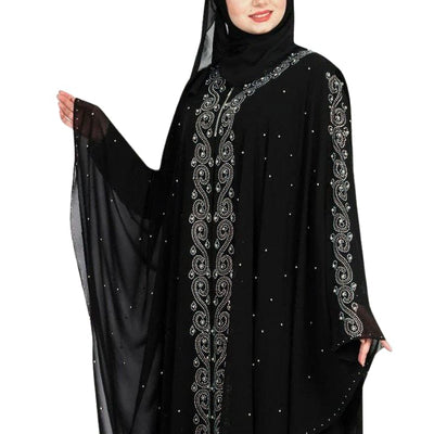 Arabian White Stone Burqa Free Size (Fits Up to 60kg Body Weight) - Modest Wear