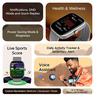 boAt Ultima Chronos Smart Watch with 1.96" AMOLED Display,Advanced BT Calling,Coins,DIY Watch Face Studio,Female Wellness,HR&SPO2 Monitoring,Energy&Sleep Score,IP67(Cool Grey)