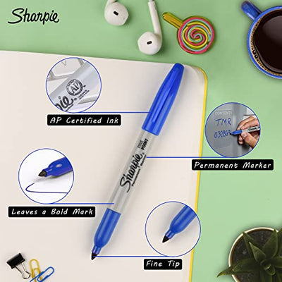 Sharpie Fine Tip Permanent Marker, Assorted, 12 Markers