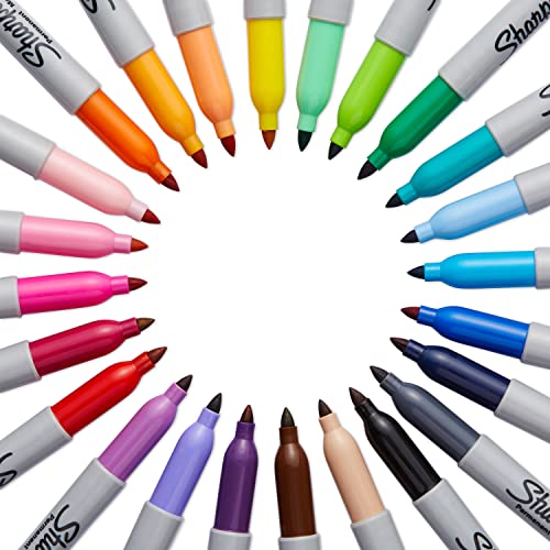 Sharpie Fine Tip Permanent Marker, Assorted, 24 Markers