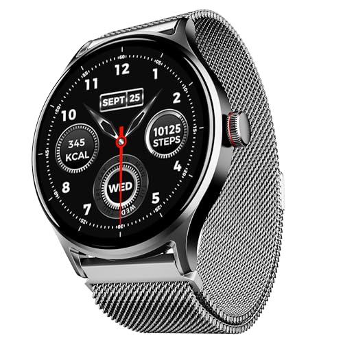boAt Lunar Vista Smart Watch with 1.52" HD Display, Advanced Bluetooth Calling, Functional Crown,100+ Sports Mode, Always on Display, Heart Rate & SP02 Monitoring, IP67(Metal Silver)