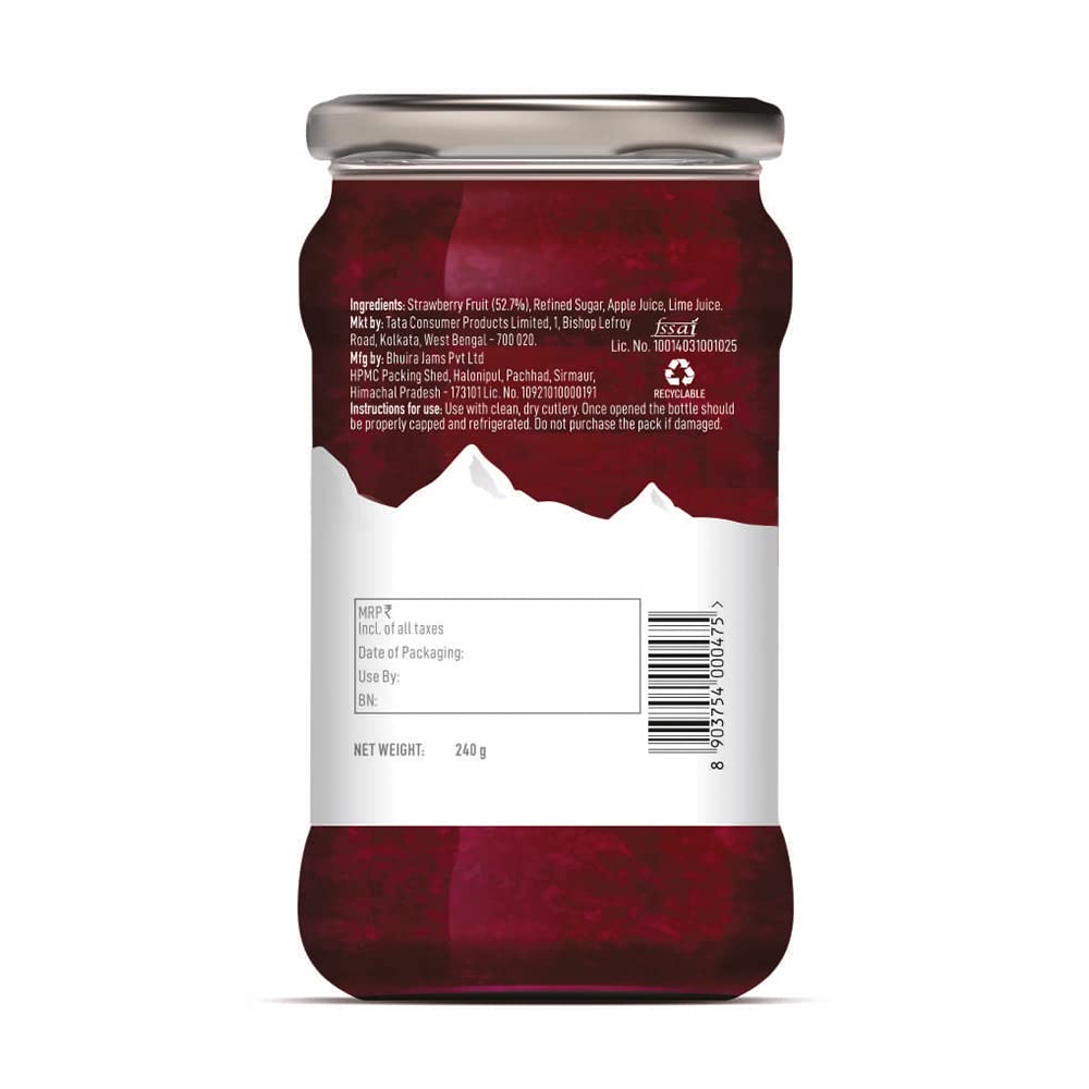 Himalayan Elevation Strawberry Preserve | No Preservatives | No Added Colours & Flavours, 240 g