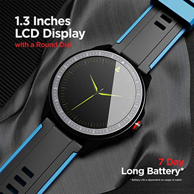 boAt Flash Edition Smart Watch with Activity Tracker, Multiple Sports Modes, 1.3" Screen, 170+ Watch Faces, Sleep Monitor, Gesture, Camera & Music Control, IP68 & 7 Days Battery Life(Galaxy Blue)