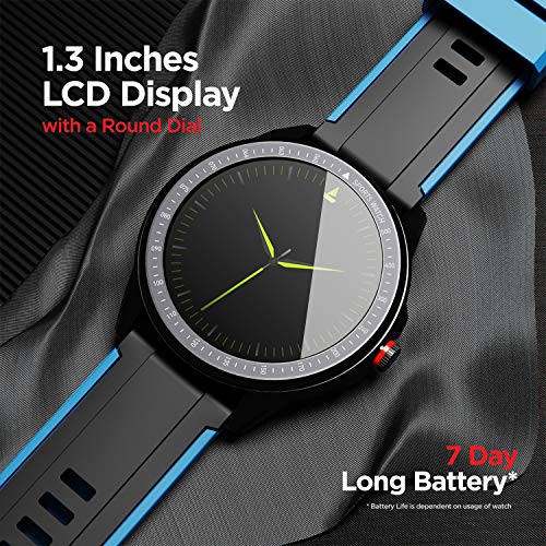 boAt Flash Edition Smart Watch with Activity Tracker, Multiple Sports Modes, 1.3" Screen, 170+ Watch Faces, Sleep Monitor, Gesture, Camera & Music Control, IP68 & 7 Days Battery Life(Galaxy Blue)