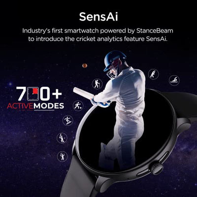 boAt Lunar Call Pro Smart Watch with 1.39 AMOLED Display, BT Calling,DIY Watch Face Studio, Coins, SensAI(Cricket Analysis),Apollo 3 Blue Plus Processor,Ambient Light Sensor(Charcoal Black)
