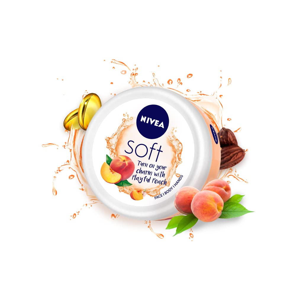 Nivea Soft Light Moisturizer Cream Playful Peach For Hands and Body