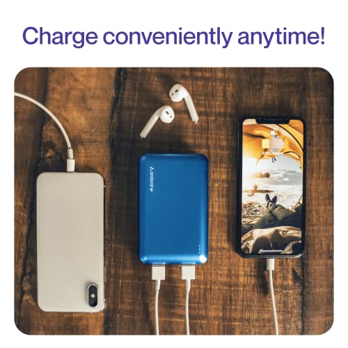 Ambrane 20000mAh Premium Metallic Nano Powebank, 22.5W Super Fast Charging, Compact Pocket Size, Dual Type C & USB, Power Delivery PD & Quick Charge for iPhone, Smartphones (Powerlit XL, Blue)