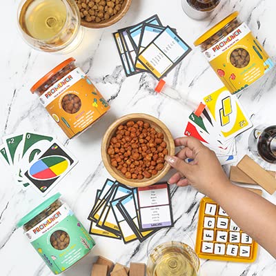 PROMUNCH Roasted Soya Snack - Combo of 4 Packs, Flavour: Cheese&Onion,Peri-Peri,Noodle Masala & Tangy Pudina, 150 g Each